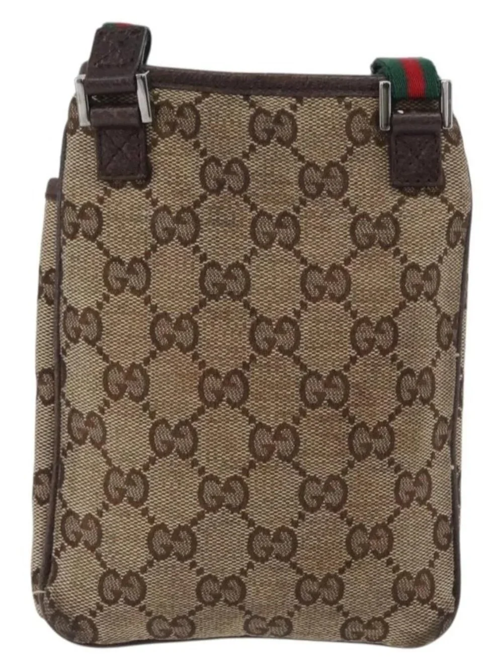 GUCCI GG Canvas Web Sherry Line Shoulder Bag Beige - Picture 3 of 16
